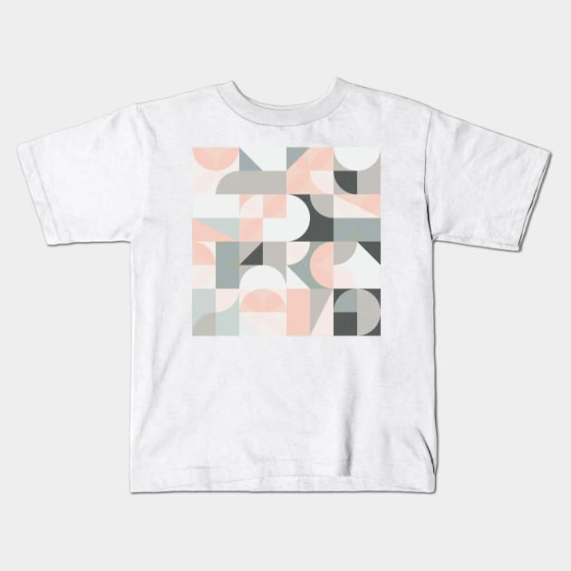 Mid Century Shapes N.08 / Neutral Minimalism Kids T-Shirt by matise